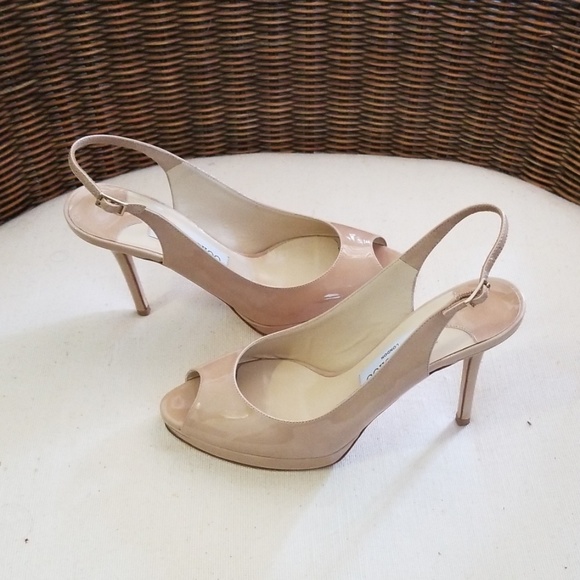 JIMMY CHOO Patent Leather 4" Stiletto Sz 7 - Picture 4 of 5